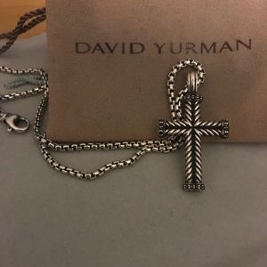 David Yurman Black diamond cross pendant